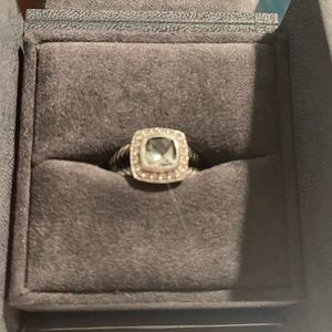David Yurman Petite Albion Ring Prasiolite and Diamond